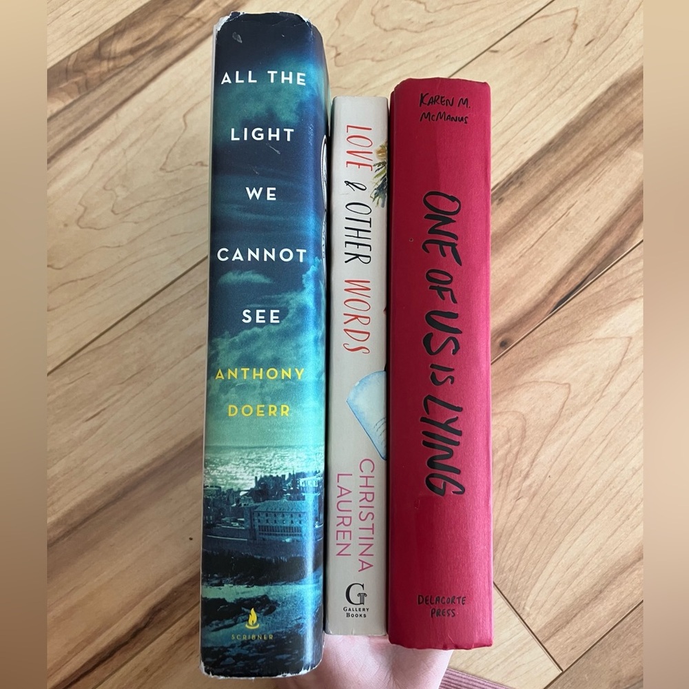 Book Lot Hardcover Paperback Fiction Christina Lauren, Karen M. McManus, Doerr